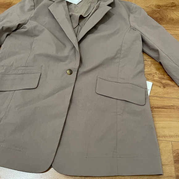 Lululemon Women Relaxed Fit Twill Blazer Brown Size M New With Tag - Picture 9 of 10